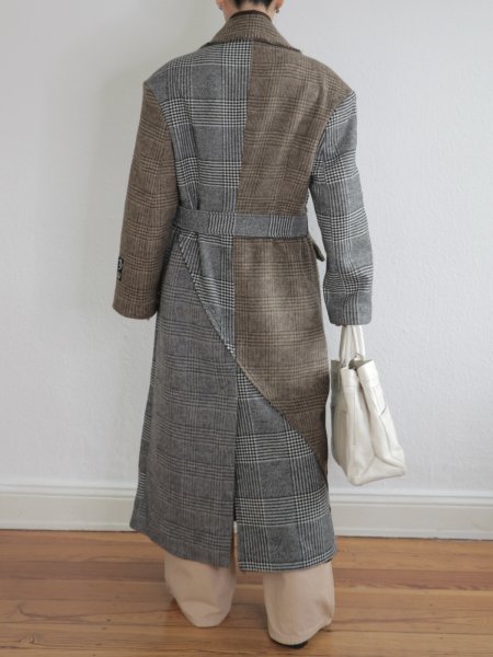 画像13: ［RAVE REVIEW］VICKY DOUBLE BREASTED COAT - BROWN x GREY CHECK (13)