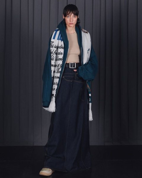 画像4: 50%OFF【RED SEPTEMBER】JACGUARD SCARF WITH FRINGED END／フリンジエンドニットスカーフ［MULTI］ (4)