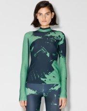 画像2: 50%OFF【RED SEPTEMBER】FORM-FITTING LONG SLEEVE TOP／ハイネックプリントロングスリーブトップ［GREEN x BLACK］ (2)