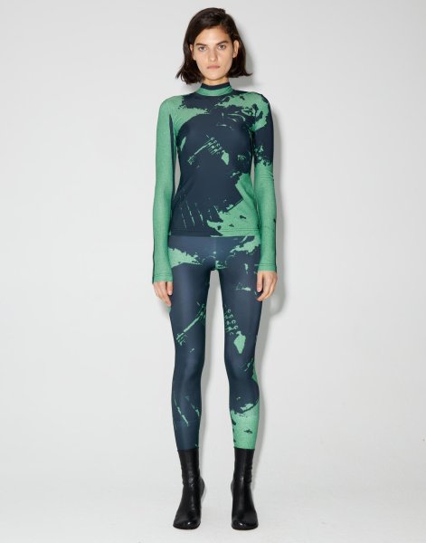 画像3: 50%OFF【RED SEPTEMBER】FORM-FITTING LONG SLEEVE TOP／ハイネックプリントロングスリーブトップ［GREEN x BLACK］ (3)