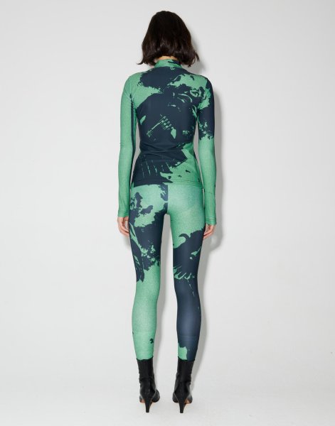 画像5: 50%OFF【RED SEPTEMBER】FORM-FITTING LONG SLEEVE TOP／ハイネックプリントロングスリーブトップ［GREEN x BLACK］ (5)