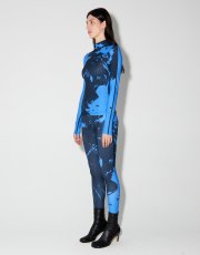 画像4: 【RED SEPTEMBER】FORM-FITTING LONG SLEEVE TOP／ハイネックプリントロングスリーブトップ［BLUE x BLACK］ (4)