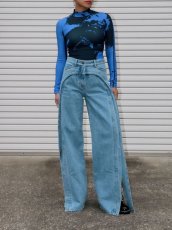 画像10: 【RED SEPTEMBER】FORM-FITTING LONG SLEEVE TOP／ハイネックプリントロングスリーブトップ［BLUE x BLACK］ (10)