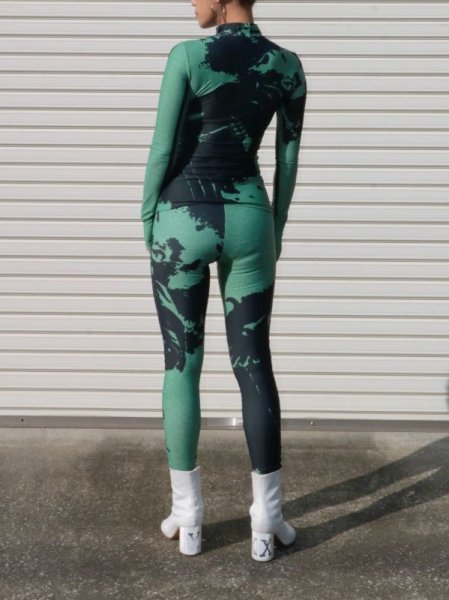 画像11: 50%OFF【RED SEPTEMBER】FORM-FITTING LONG SLEEVE TOP／ハイネックプリントロングスリーブトップ［GREEN x BLACK］ (11)