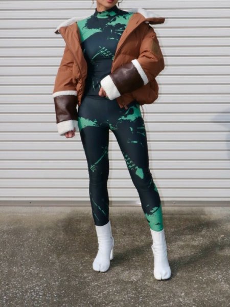 画像12: 50%OFF【RED SEPTEMBER】FORM-FITTING LONG SLEEVE TOP／ハイネックプリントロングスリーブトップ［GREEN x BLACK］ (12)