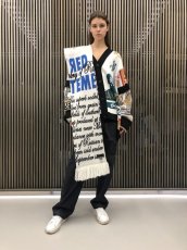 画像7: 【RED SEPTEMBER】JACGUARD SCARF WITH FRINGED END／フリンジエンドニットスカーフ［MULTI］ (7)