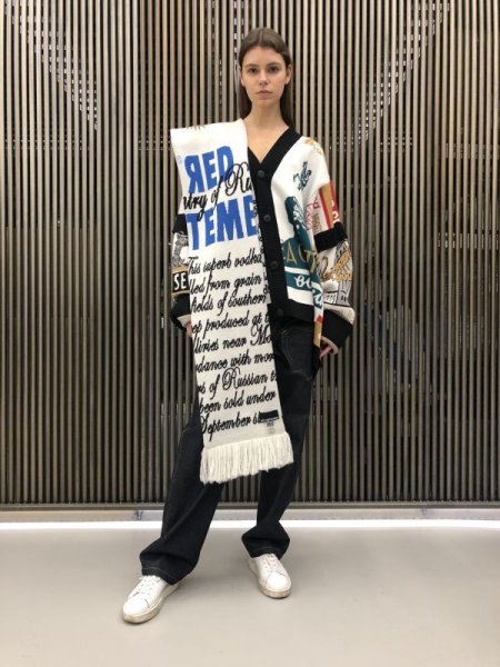 画像7: 50%OFF【RED SEPTEMBER】JACGUARD SCARF WITH FRINGED END／フリンジエンドニットスカーフ［MULTI］ (7)