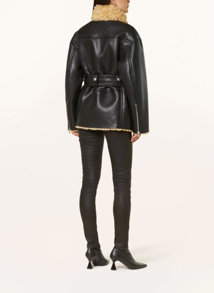 画像5: STAND STUDIO - Wilma Jacket フェイクレザージャケット- Black/Light Caramel (5)