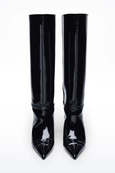 画像2: ［STAND STUDIO］Senna High Boot  グロッシーパテントウェッジブーツ (ヒール6cm) (2)