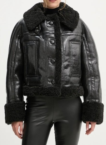 画像11: ［STAND STUDIO］Aby Grossy Faux Shearling Jacket グロッシーシアリングジャケット - Black (11)