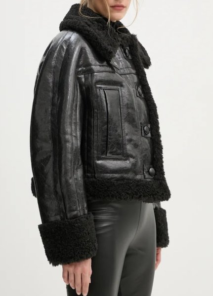 画像12: ［STAND STUDIO］Aby Grossy Faux Shearling Jacket グロッシーシアリングジャケット - Black (12)