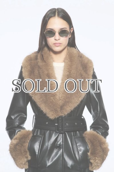 画像3: ［STAND STUDIO］Estella Coat エコレザーコート - Black/Natural  (3)