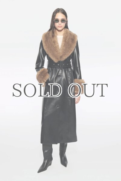 画像1: ［STAND STUDIO］Estella Coat エコレザーコート - Black/Natural  (1)
