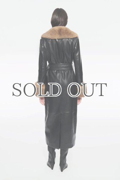 画像5: ［STAND STUDIO］Estella Coat エコレザーコート - Black/Natural  (5)