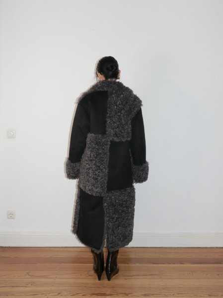画像14: ［STAND STUDIO］Becky Coat  フェイシアリングコート - Black/Grey (14)