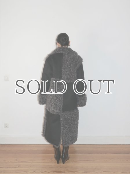画像14: 【50%OFF】［STAND STUDIO］Becky Coat  フェイシアリングコート - Black/Grey (14)