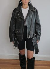 画像10: 【取り寄せ専用】［STAND STUDIO］Isobelle Biker Leather Jacket バイカーレザージャケット - Worn Black (10)