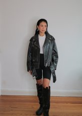 画像7: 【取り寄せ専用】［STAND STUDIO］Isobelle Biker Leather Jacket バイカーレザージャケット - Worn Black (7)