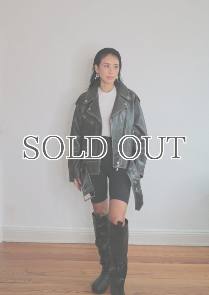 画像7: ［STAND STUDIO］Isobelle Biker Leather Jacket バイカーレザージャケット - Worn Black (7)