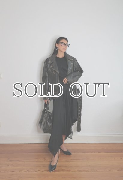 画像6: ［STAND STUDIO］Isobelle Biker Leather Jacket バイカーレザージャケット - Worn Black (6)