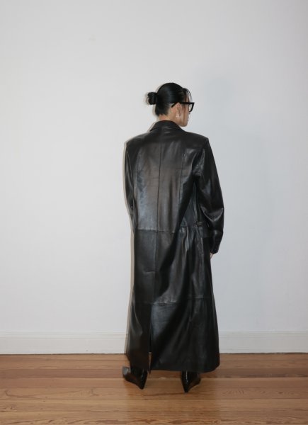 画像12: ［STAND STUDIO］Selene Leather Coat ラムレザーロングコート - Black (12)