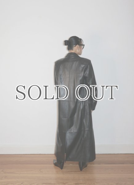 画像12: ［STAND STUDIO］Selene Leather Coat ラムレザーロングコート - Black (12)