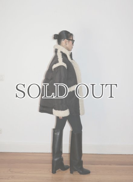 画像16: STAND STUDIO - Dorothy Coat  ボアトリムダウンコート- Black/Natural (16)