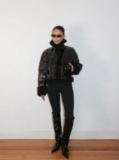 画像7: STAND STUDIO - Aby Grossy Faux Shearling Jacket グロッシーシアリングジャケット - Black (7)