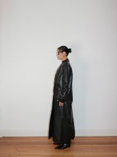 画像11: ［STAND STUDIO］Selene Leather Coat ラムレザーロングコート - Black (11)