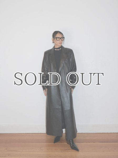 画像8: ［STAND STUDIO］Selene Leather Coat ラムレザーロングコート - Black (8)