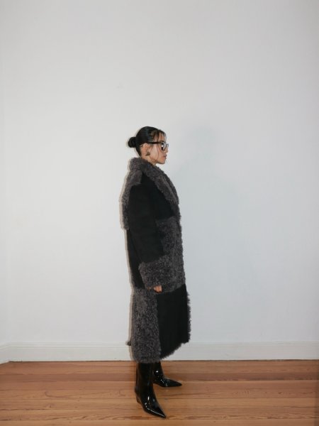 画像11: ［STAND STUDIO］Becky Coat  フェイシアリングコート - Black/Grey (11)