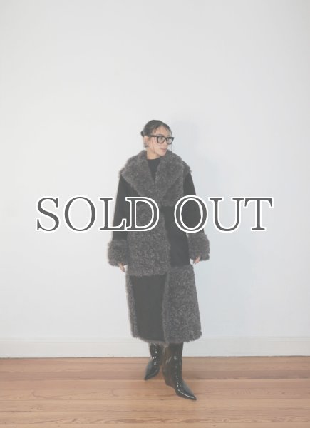 画像13: 【50%OFF】［STAND STUDIO］Becky Coat  フェイシアリングコート - Black/Grey (13)