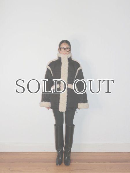 画像10: STAND STUDIO - Dorothy Coat  ボアトリムダウンコート- Black/Natural (10)