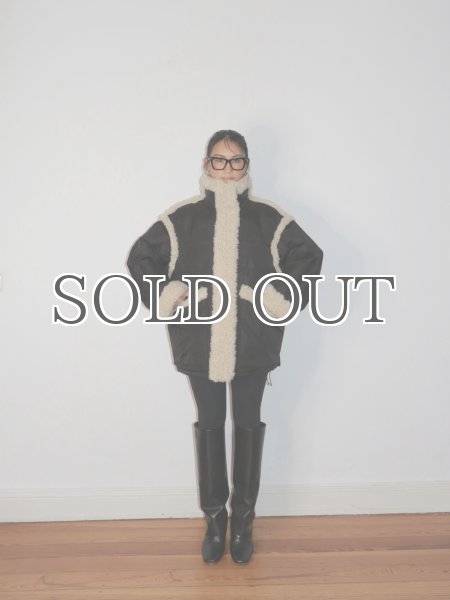 画像11: STAND STUDIO - Dorothy Coat  ボアトリムダウンコート- Black/Natural (11)