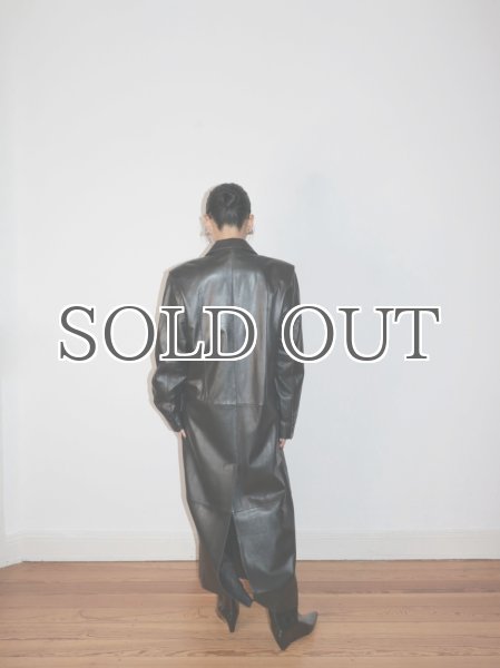 画像13: ［STAND STUDIO］Selene Leather Coat ラムレザーロングコート - Black (13)