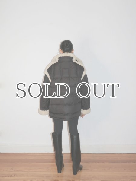 画像18: STAND STUDIO - Dorothy Coat  ボアトリムダウンコート- Black/Natural (18)