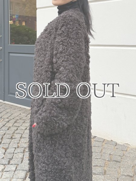 画像14: ［STAND STUDIO］Renata Curly Faux Fur Coat  カーリーエコファーコート - Dark Chocolate (14)