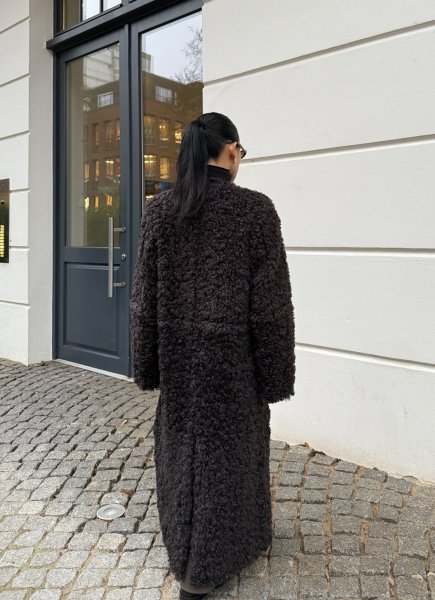 画像11: ［STAND STUDIO］Renata Curly Faux Fur Coat  カーリーエコファーコート - Dark Chocolate  (11)