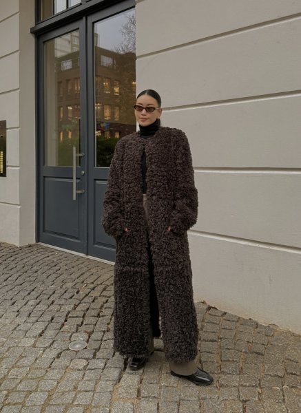 画像8: ［STAND STUDIO］Renata Curly Faux Fur Coat  カーリーエコファーコート - Dark Chocolate  (8)