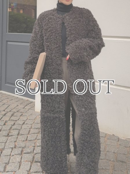 画像11: ［STAND STUDIO］Renata Curly Faux Fur Coat  カーリーエコファーコート - Dark Chocolate (11)