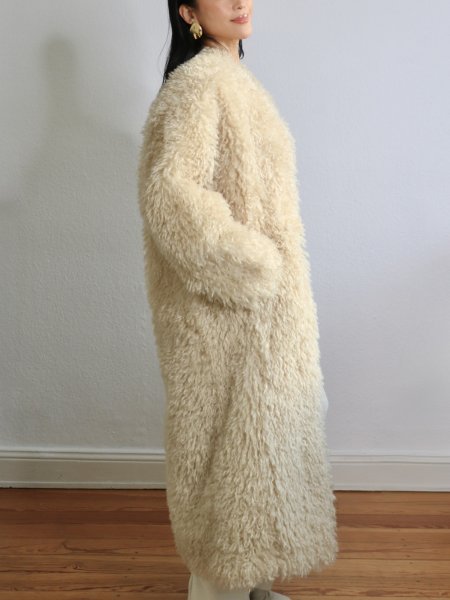 画像8: ［STAND STUDIO］Carolina Coat  カーリーエコファーコート - Off White (8)