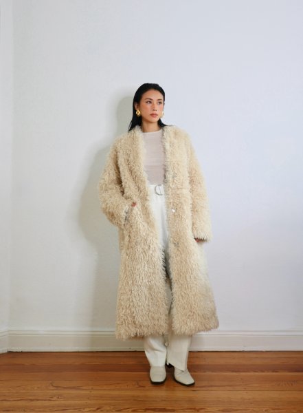 画像5: ［STAND STUDIO］Carolina Coat  カーリーエコファーコート - Off White (5)