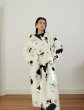 画像12: ［STAND STUDIO］Palmer Faux Cow Fur Coat カウハイド エコファーコート - Off White/Black (12)