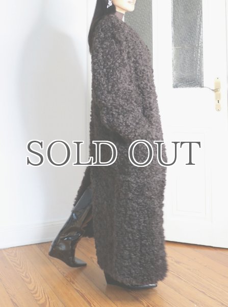 画像8: ［STAND STUDIO］Renata Curly Faux Fur Coat  カーリーエコファーコート - Dark Chocolate (8)