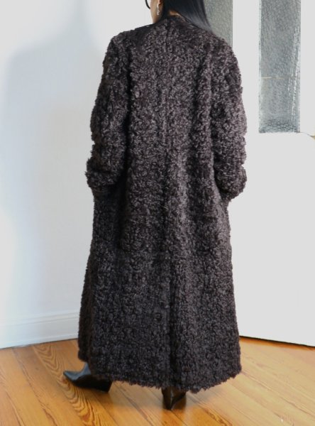 画像9: ［STAND STUDIO］Renata Curly Faux Fur Coat  カーリーエコファーコート - Dark Chocolate  (9)