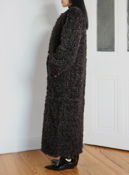 画像7: ［STAND STUDIO］Renata Curly Faux Fur Coat  カーリーエコファーコート - Dark Chocolate  (7)