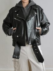 画像6: 【取り寄せ専用】［STAND STUDIO］ Isobelle Biker Leather Jacket バイカーレザージャケット - Black (6)