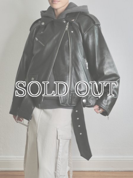 画像7: ［STAND STUDIO］ Isobelle Biker Leather Jacket バイカーレザージャケット - Black (7)