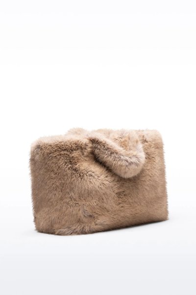 画像5: ［STAND STUDIO］ Livi Faux Fur Tote  ショルダーストラップ付きエコファートートバッグ - Natural (5)