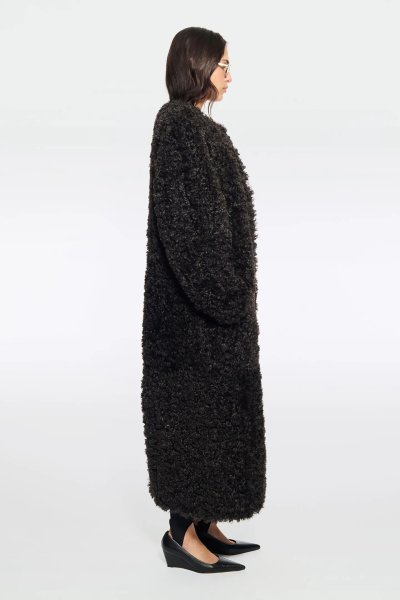 画像3: ［STAND STUDIO］Renata Curly Faux Fur Coat  カーリーエコファーコート - Dark Chocolate  (3)